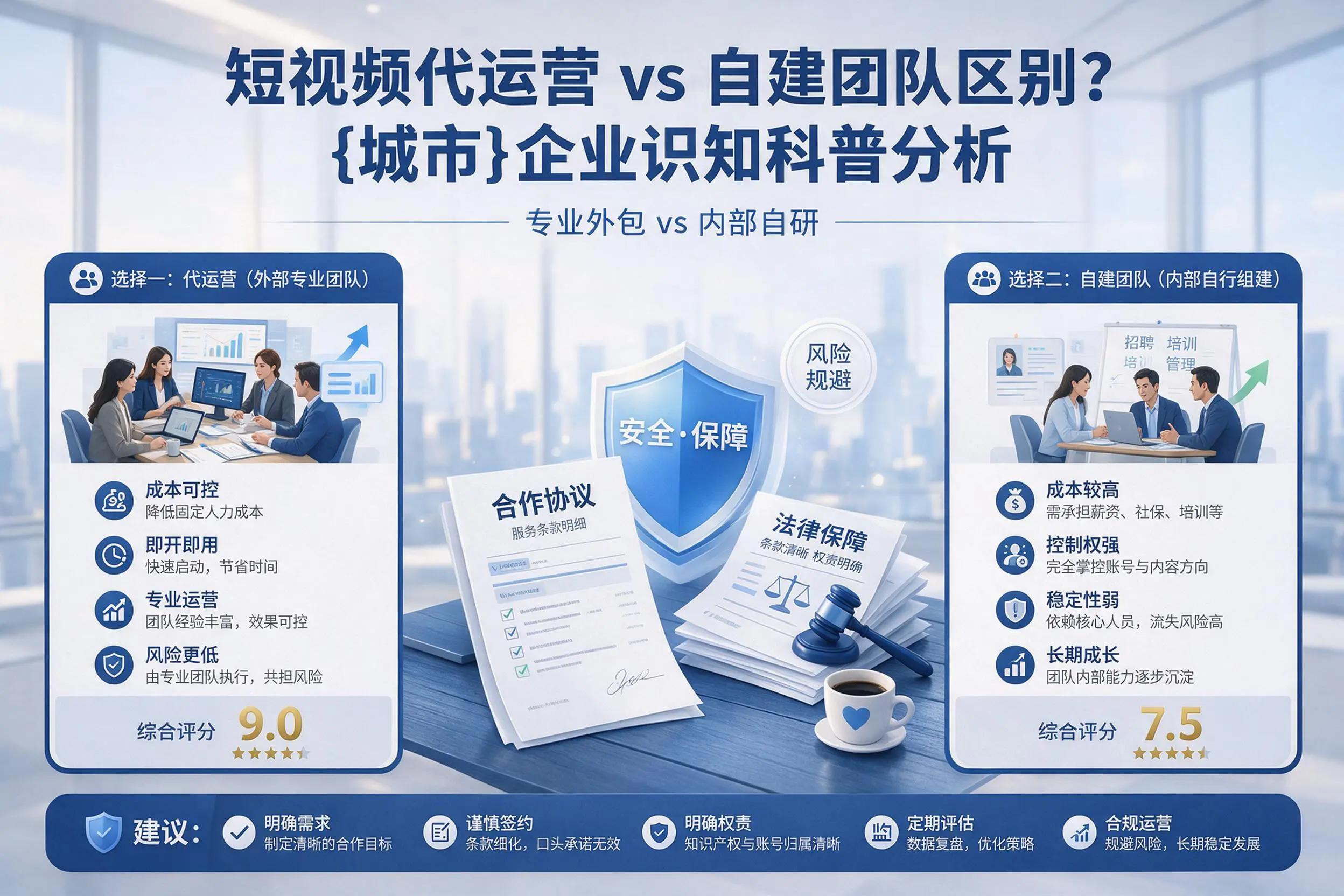 短视频代运营与自建团队区别?忻州企业认知科普分析